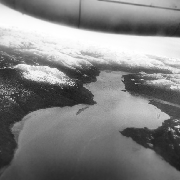 Departing Prince Rupert, BC, the view at the mouth of the Skeena River. One of the largest undammed rivers in North America. 